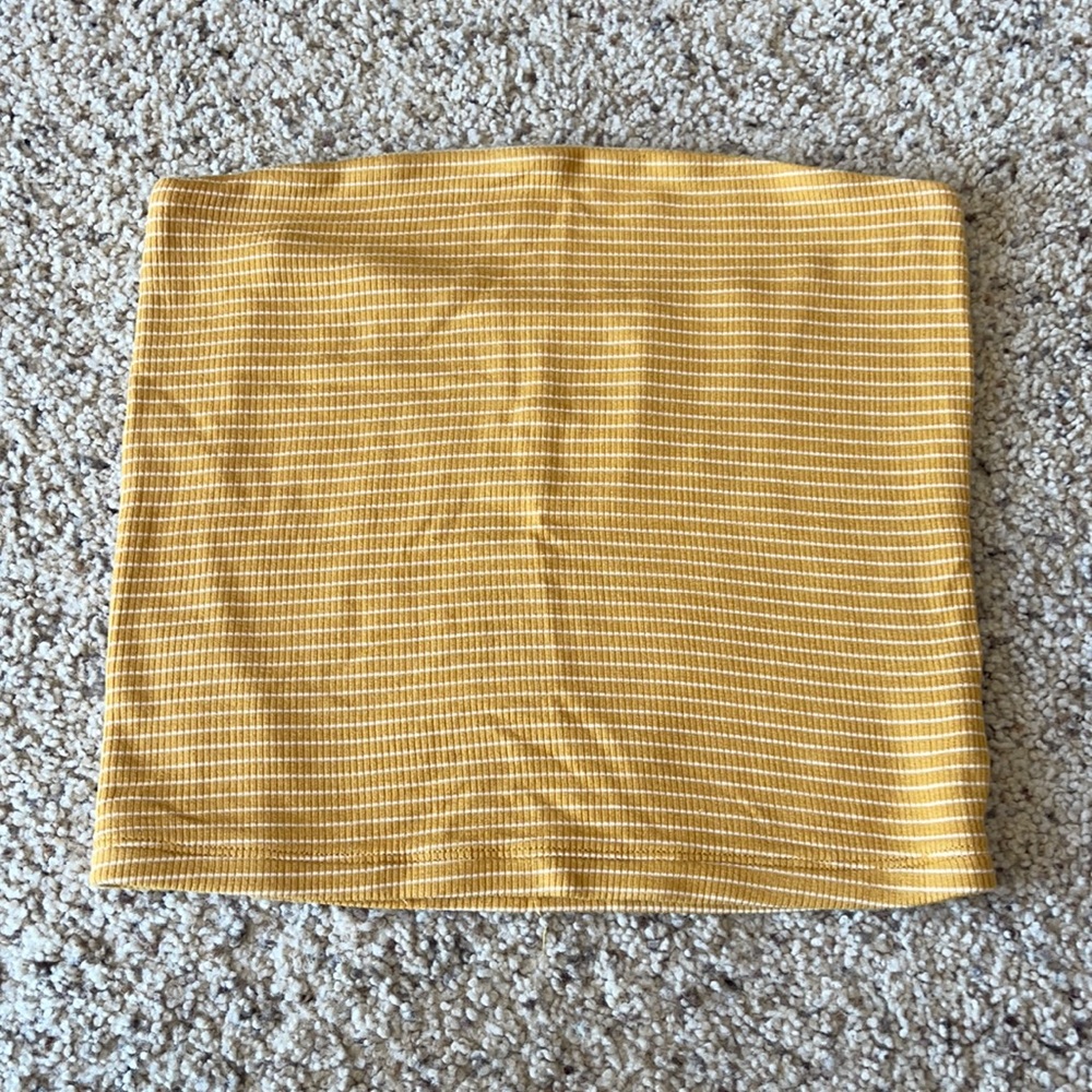Yellow and white american eagle tube top